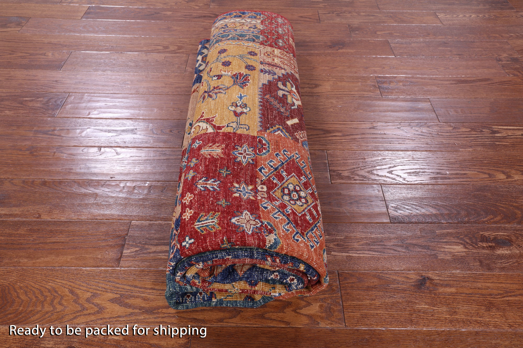 Super Kazak Handmade Wool Rug - 6' 8" X 9' 9" - Golden Nile