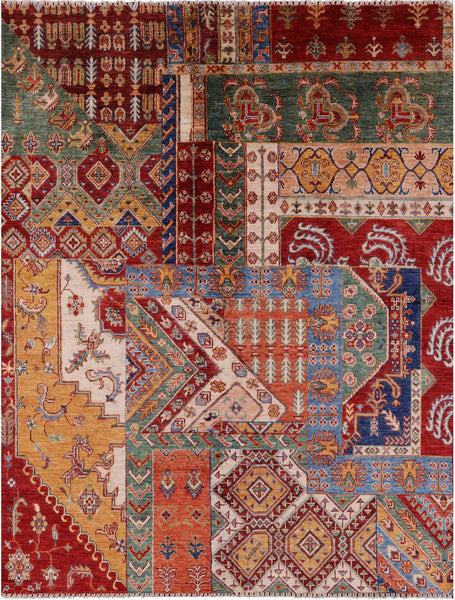 Super Kazak Hand Knotted Wool Rug - 5' 0" X 6' 5" - Golden Nile