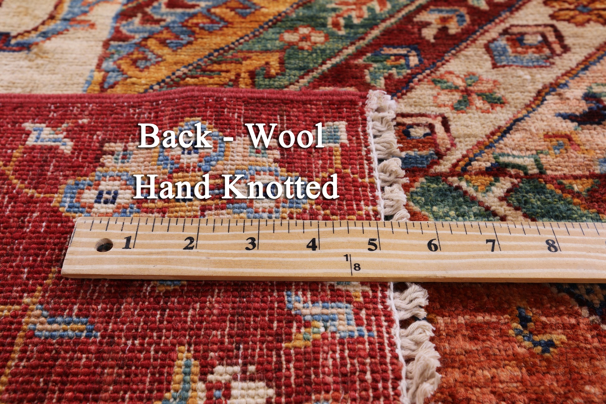 Super Kazak Hand Knotted Wool Rug - 5' 0" X 6' 5" - Golden Nile