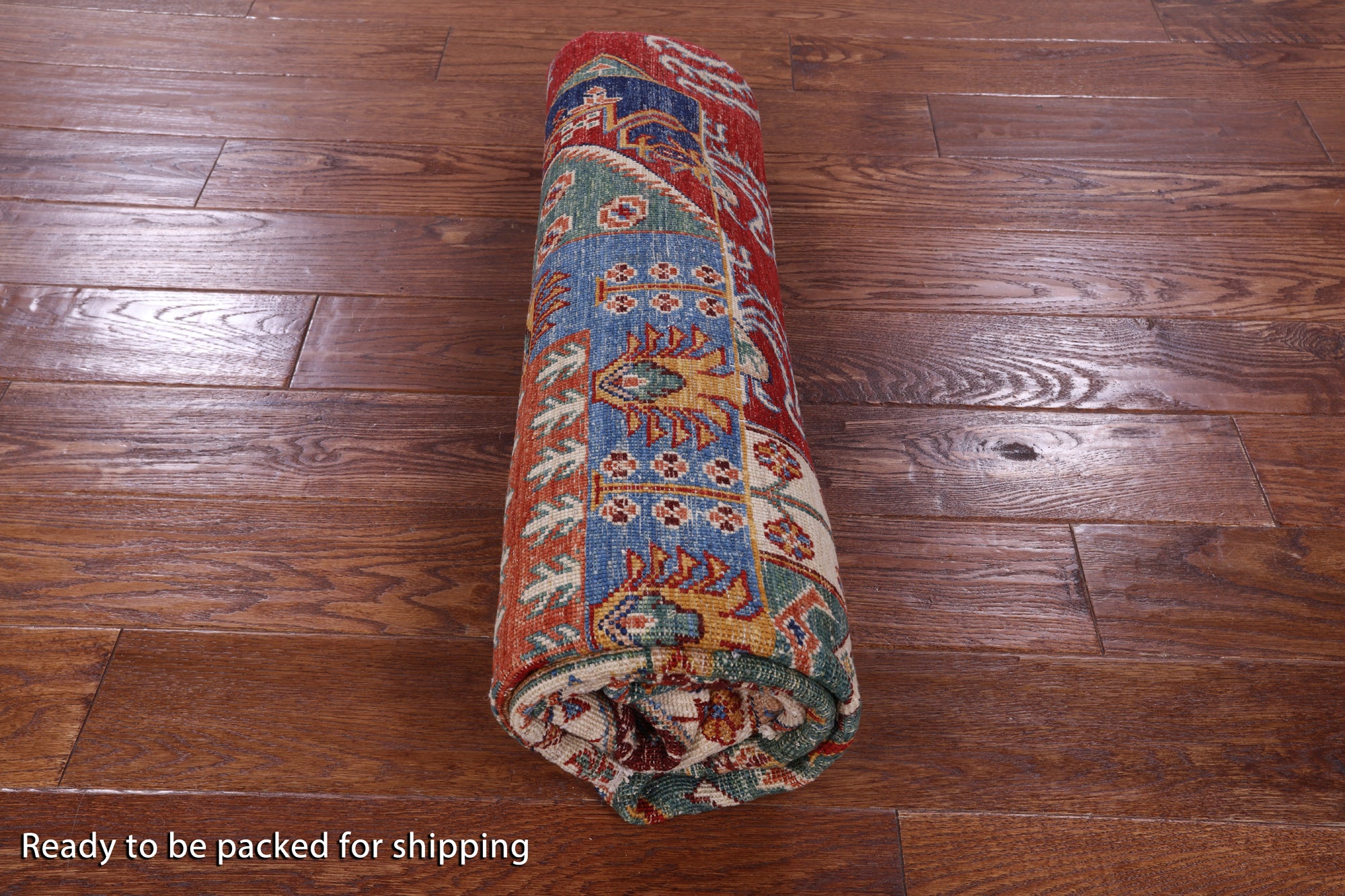Super Kazak Hand Knotted Wool Rug - 5' 0" X 6' 5" - Golden Nile