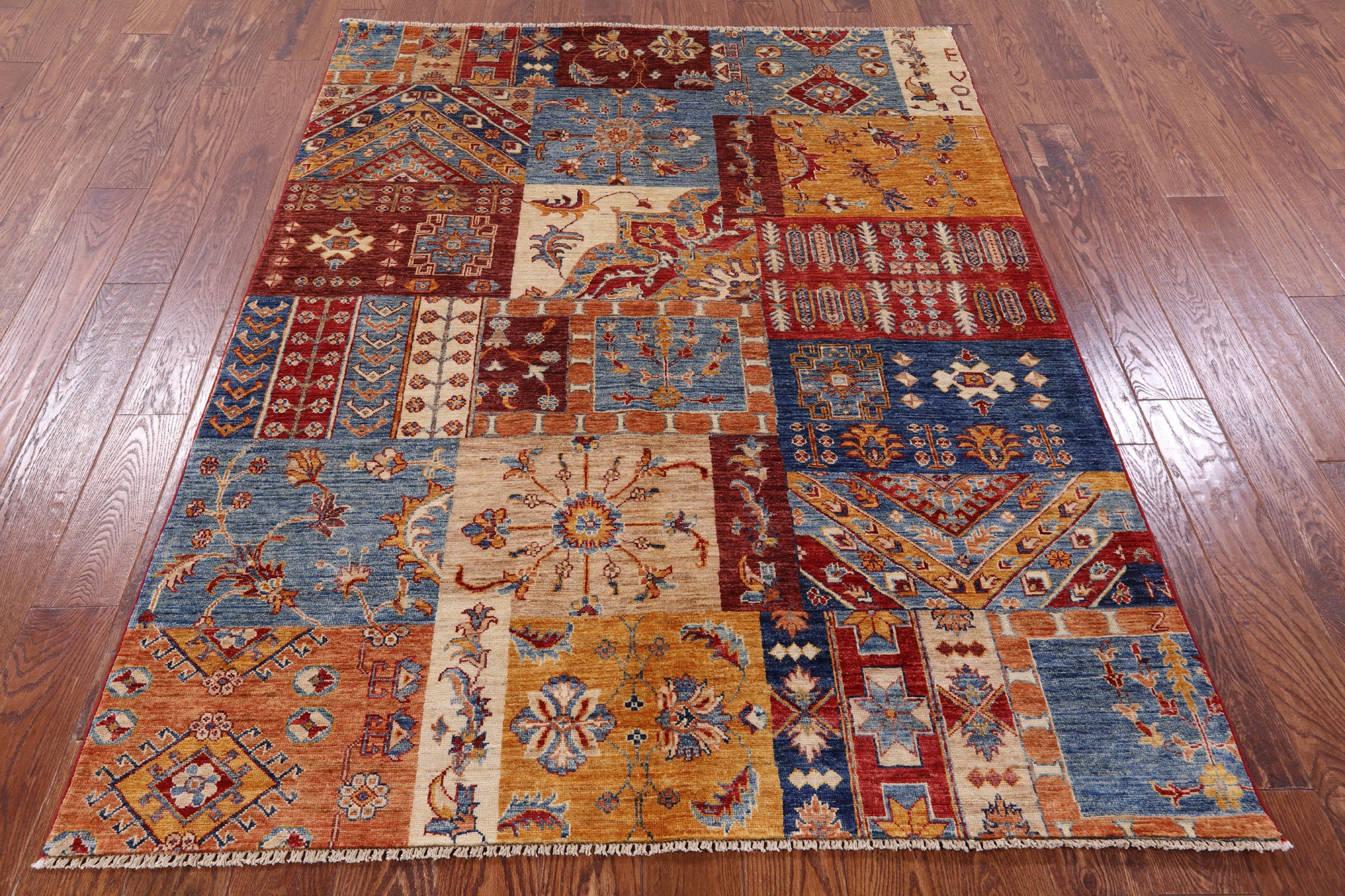 Super Kazak Hand Knotted Wool Rug - 5' 2" X 6' 9" - Golden Nile