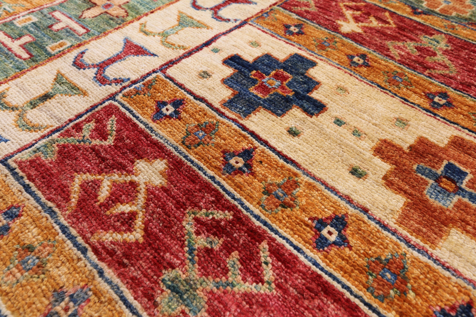 Super Kazak Hand Knotted Wool Rug - 5' 11" X 8' 0" - Golden Nile
