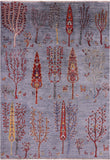 Tribal Persian Gabbeh Handmade Wool Rug - 4' 7" X 6' 6" - Golden Nile