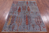 Tribal Persian Gabbeh Handmade Wool Rug - 4' 7" X 6' 6" - Golden Nile
