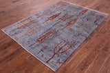 Tribal Persian Gabbeh Handmade Wool Rug - 4' 7" X 6' 6" - Golden Nile