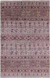Tribal Persian Gabbeh Hand Knotted Wool Rug - 6' 3" X 9' 8" - Golden Nile