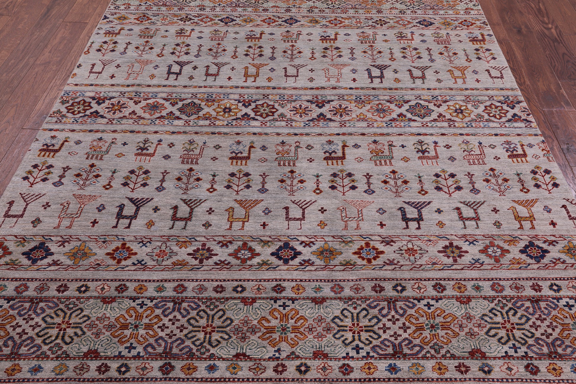 Tribal Persian Gabbeh Hand Knotted Wool Rug - 6' 3" X 9' 8" - Golden Nile