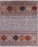 Khorjin Persian Gabbeh Hand Knotted Wool Rug - 6' 9" X 8' 1" - Golden Nile