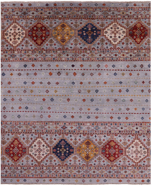 Khorjin Persian Gabbeh Hand Knotted Wool Rug - 6' 9" X 8' 1" - Golden Nile