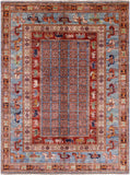 Antiqued Pazyryk Historical Design Handmade Wool Rug - 4' 10" X 6' 6" - Golden Nile