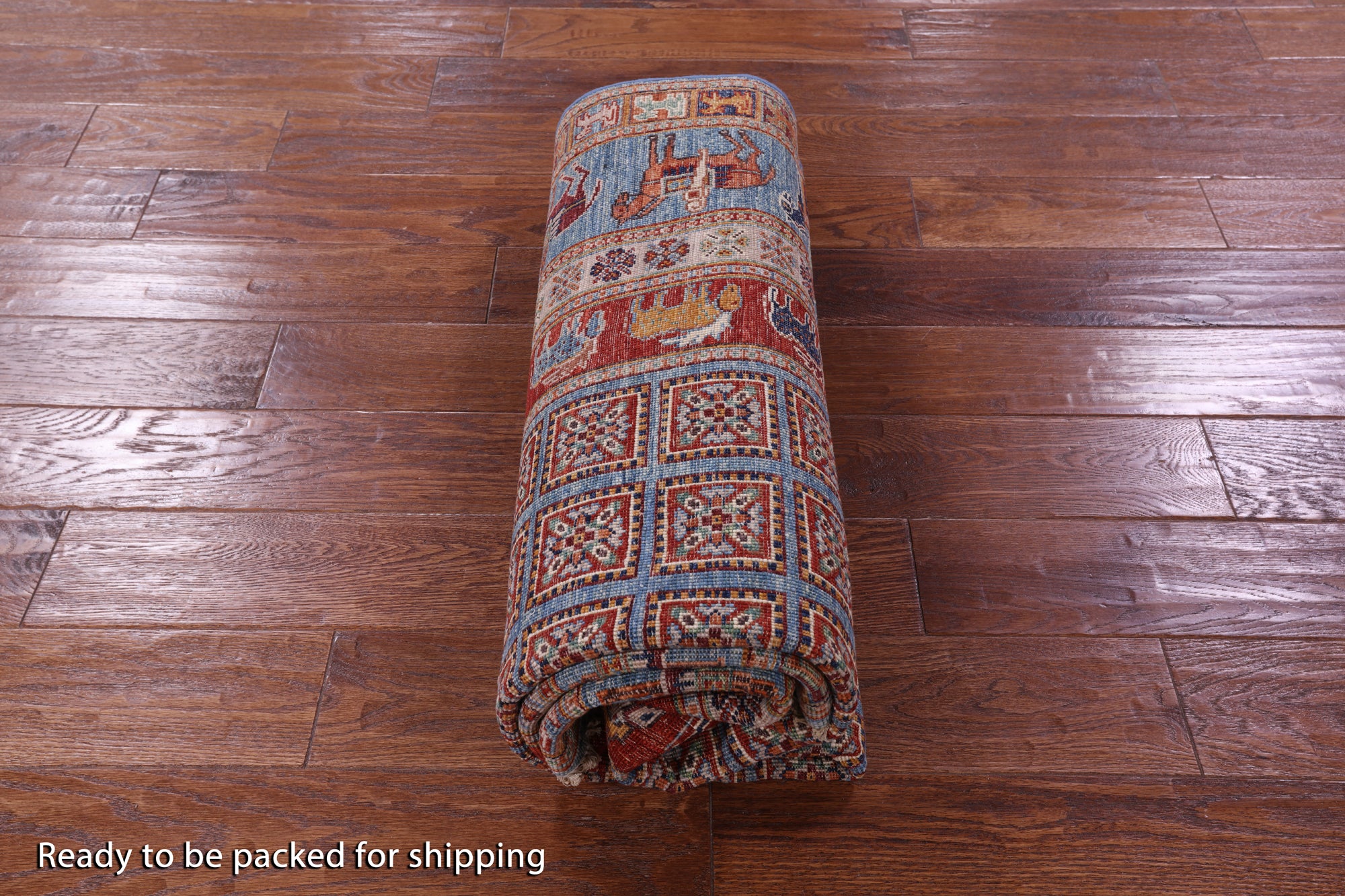Antiqued Pazyryk Historical Design Handmade Wool Rug - 4' 10" X 6' 6" - Golden Nile