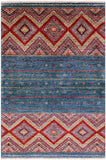 Green Khorjin Persian Gabbeh Hand Knotted Wool Rug - 3' 5" X 5' 0" - Golden Nile