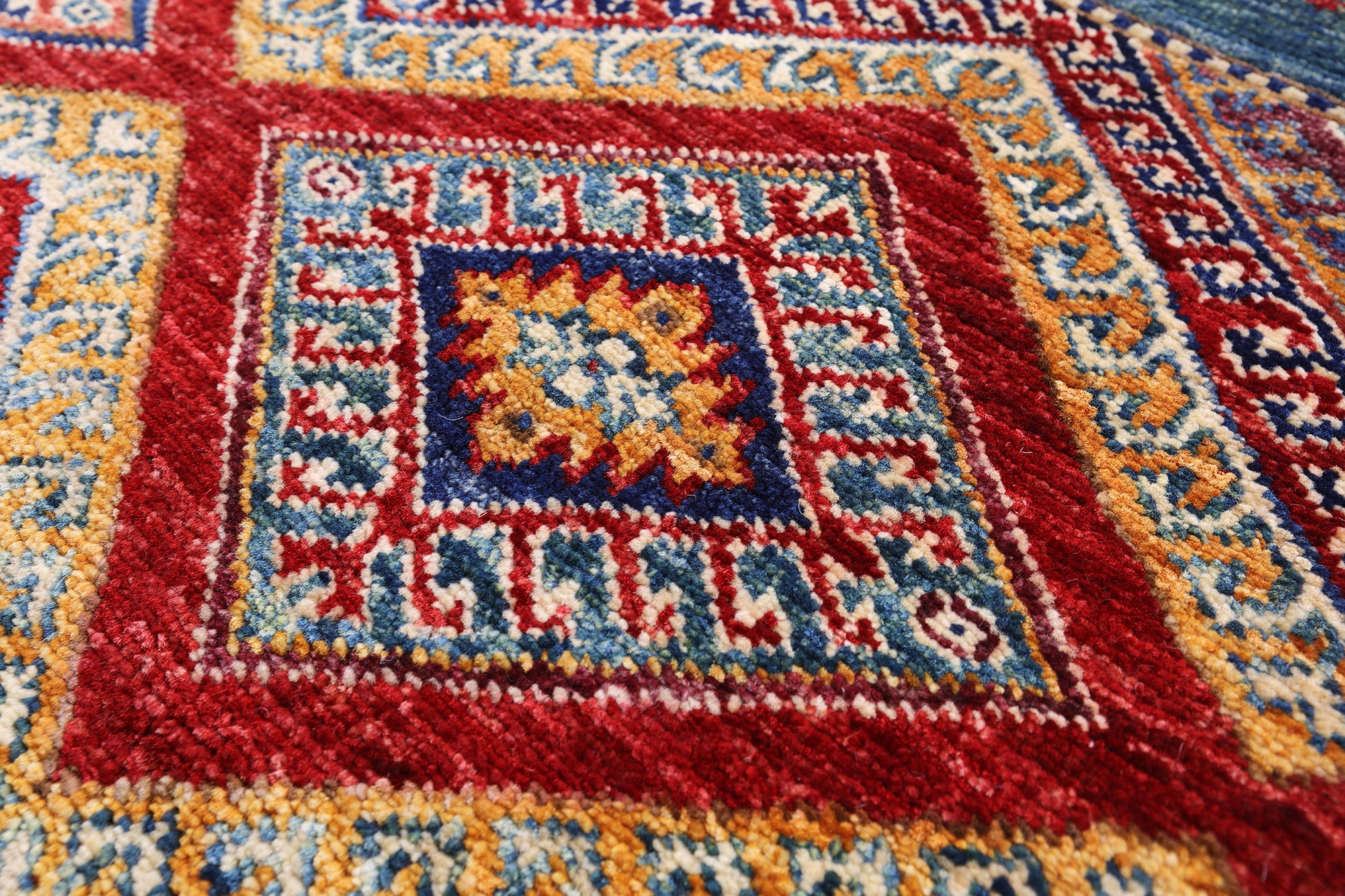 Green Khorjin Persian Gabbeh Hand Knotted Wool Rug - 3' 5" X 5' 0" - Golden Nile
