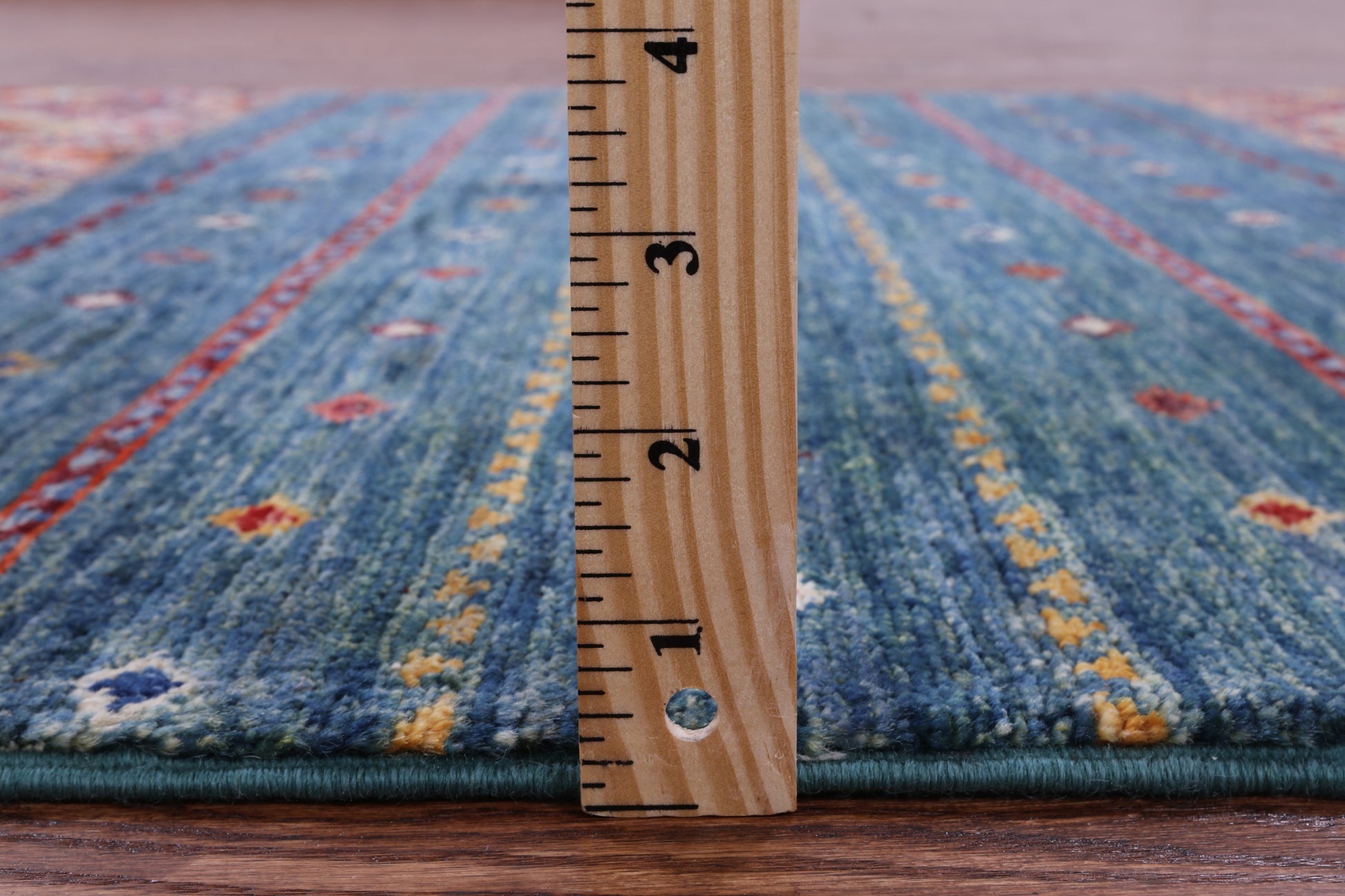 Green Khorjin Persian Gabbeh Hand Knotted Wool Rug - 3' 5" X 5' 0" - Golden Nile
