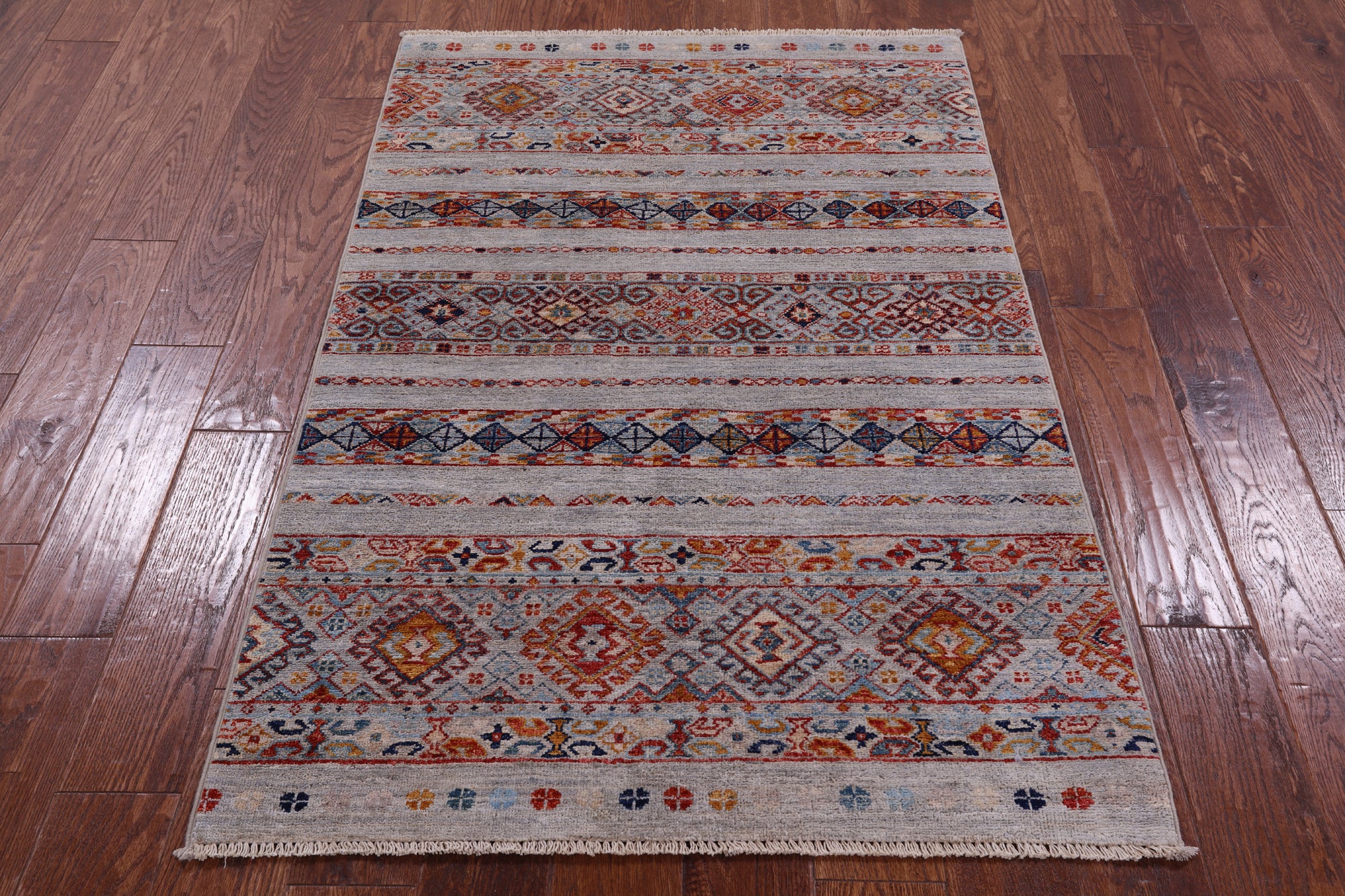 Khorjin Persian Gabbeh Hand Knotted Wool Rug - 3' 2" X 5' 0" - Golden Nile