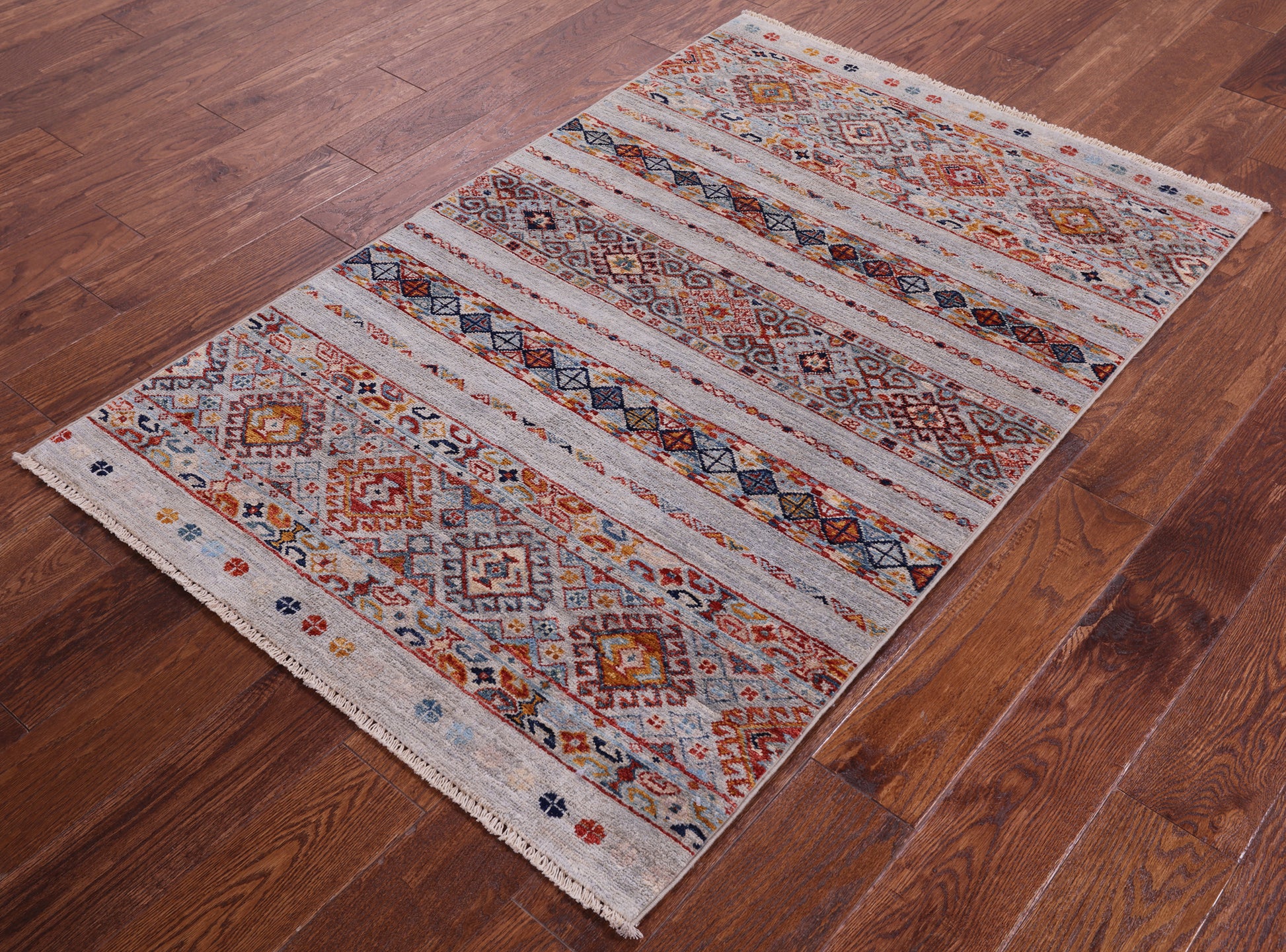 Khorjin Persian Gabbeh Hand Knotted Wool Rug - 3' 2" X 5' 0" - Golden Nile