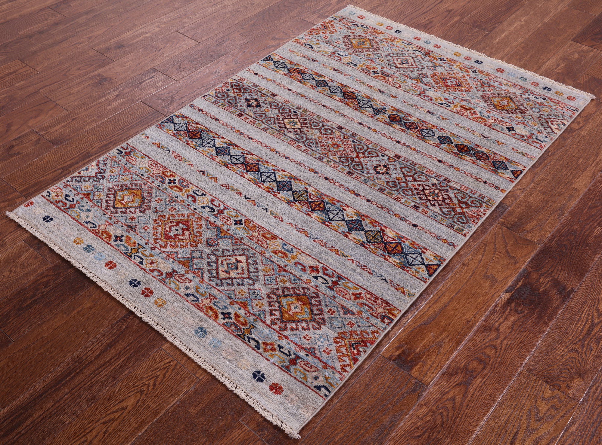 Khorjin Persian Gabbeh Hand Knotted Wool Rug - 3' 2" X 5' 0" - Golden Nile