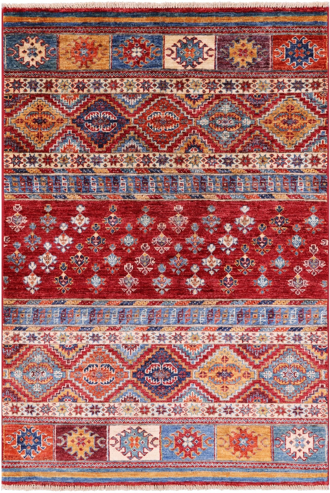 Khorjin Persian Gabbeh Handmade Wool Rug - 3' 3" X 4' 11" - Golden Nile