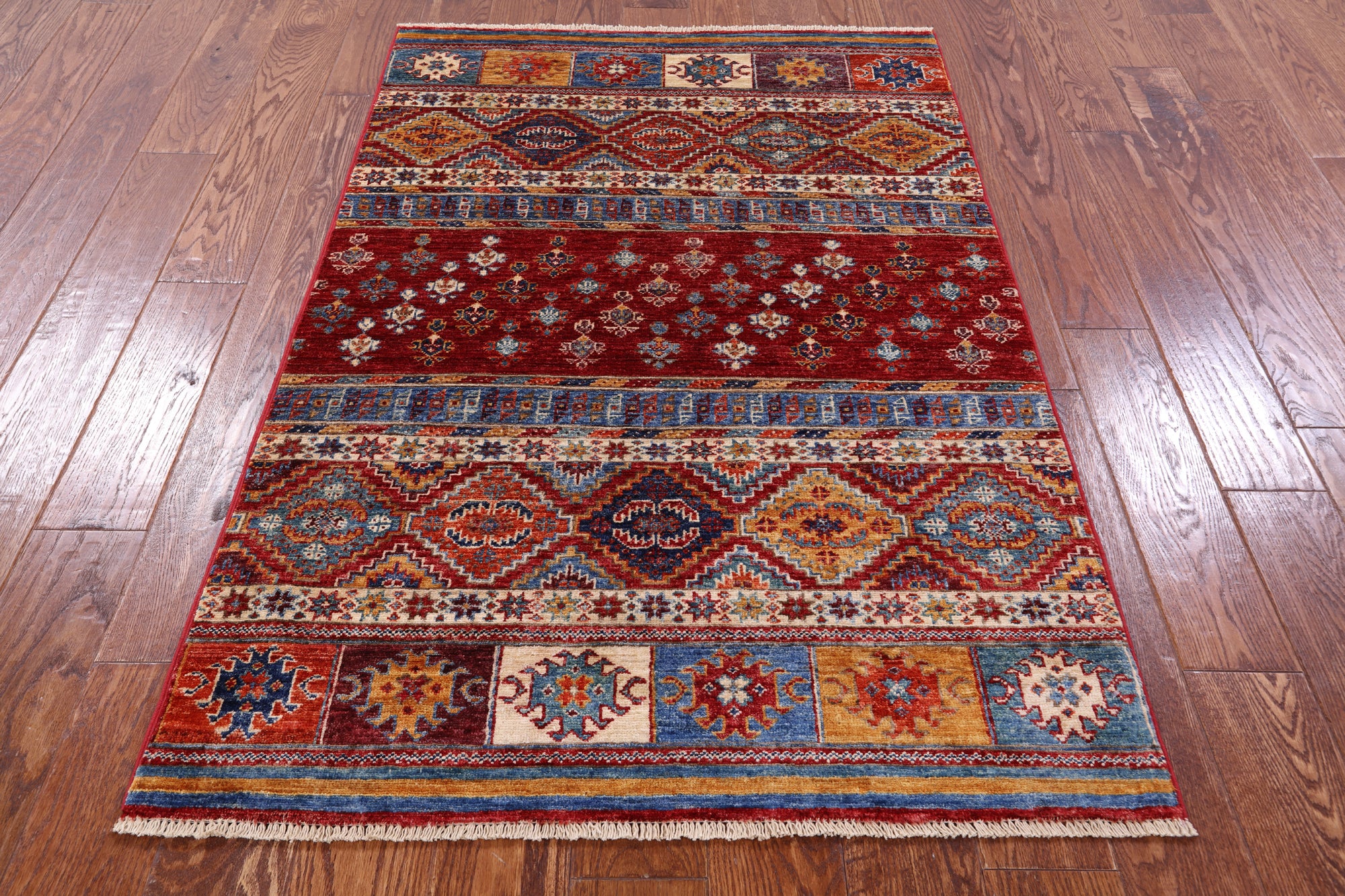 Khorjin Persian Gabbeh Handmade Wool Rug - 3' 3" X 4' 11" - Golden Nile
