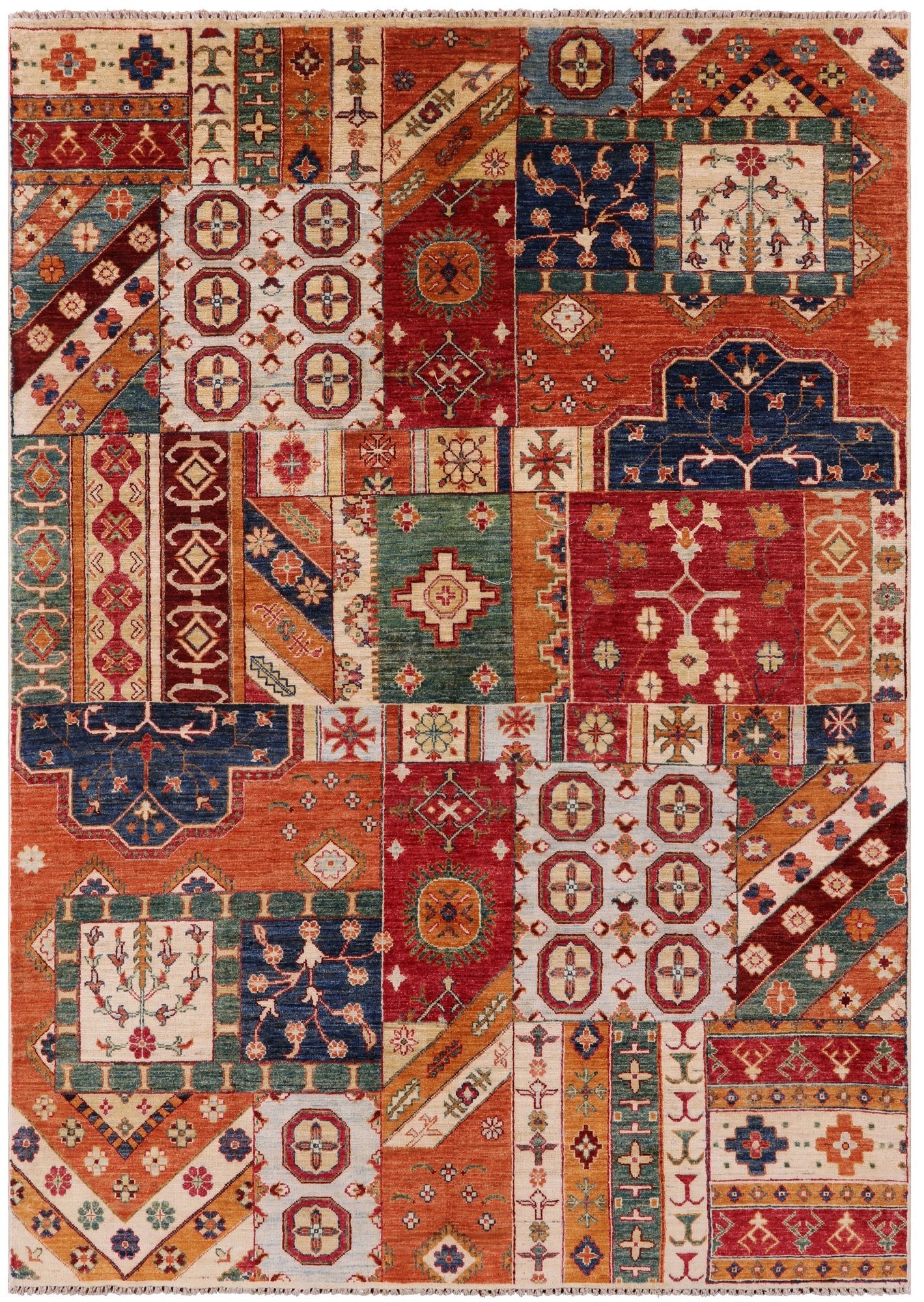 Super Kazak Handmade Wool Rug - 5' 6" X 7' 9" - Golden Nile
