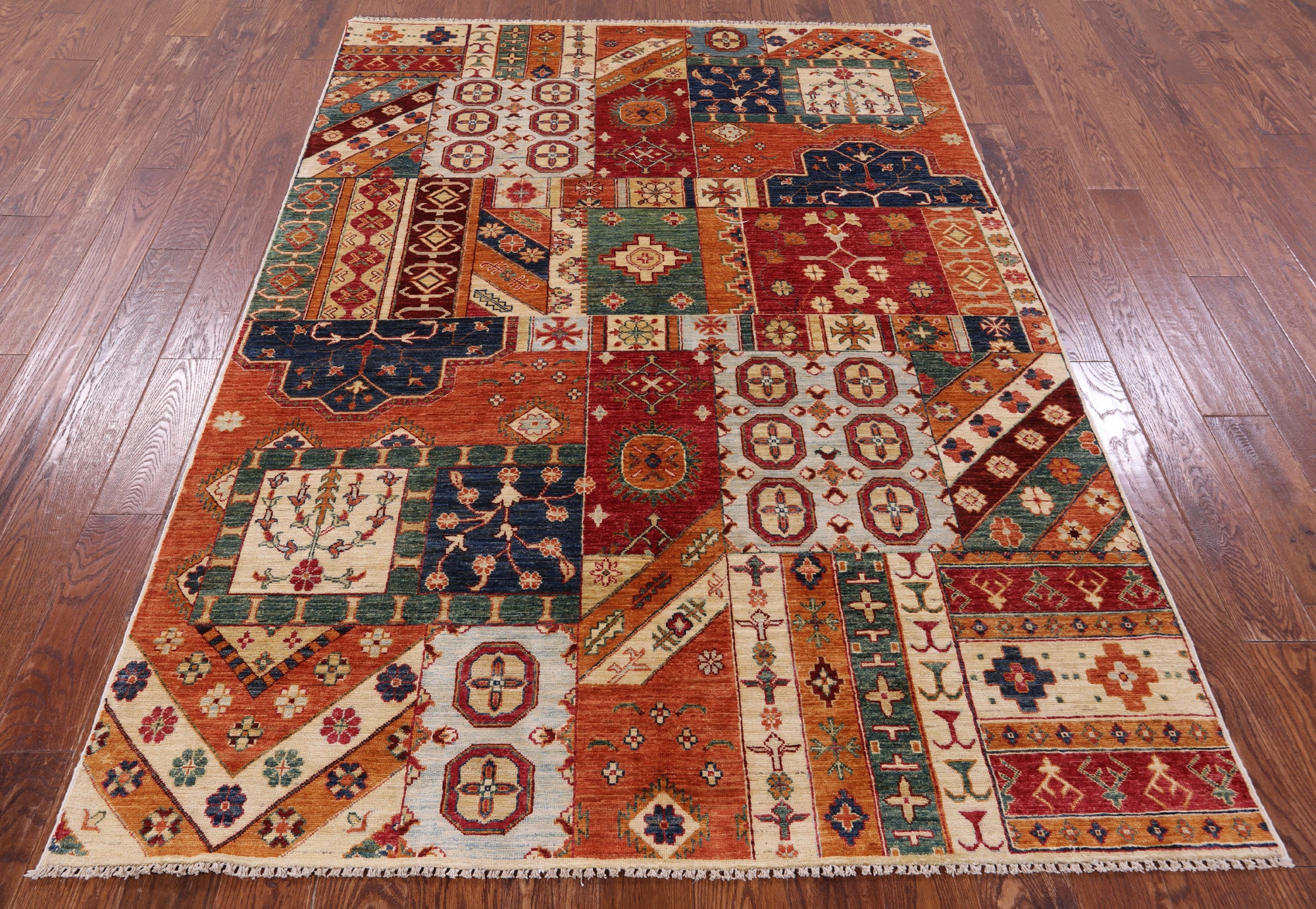 Super Kazak Handmade Wool Rug - 5' 6" X 7' 9" - Golden Nile
