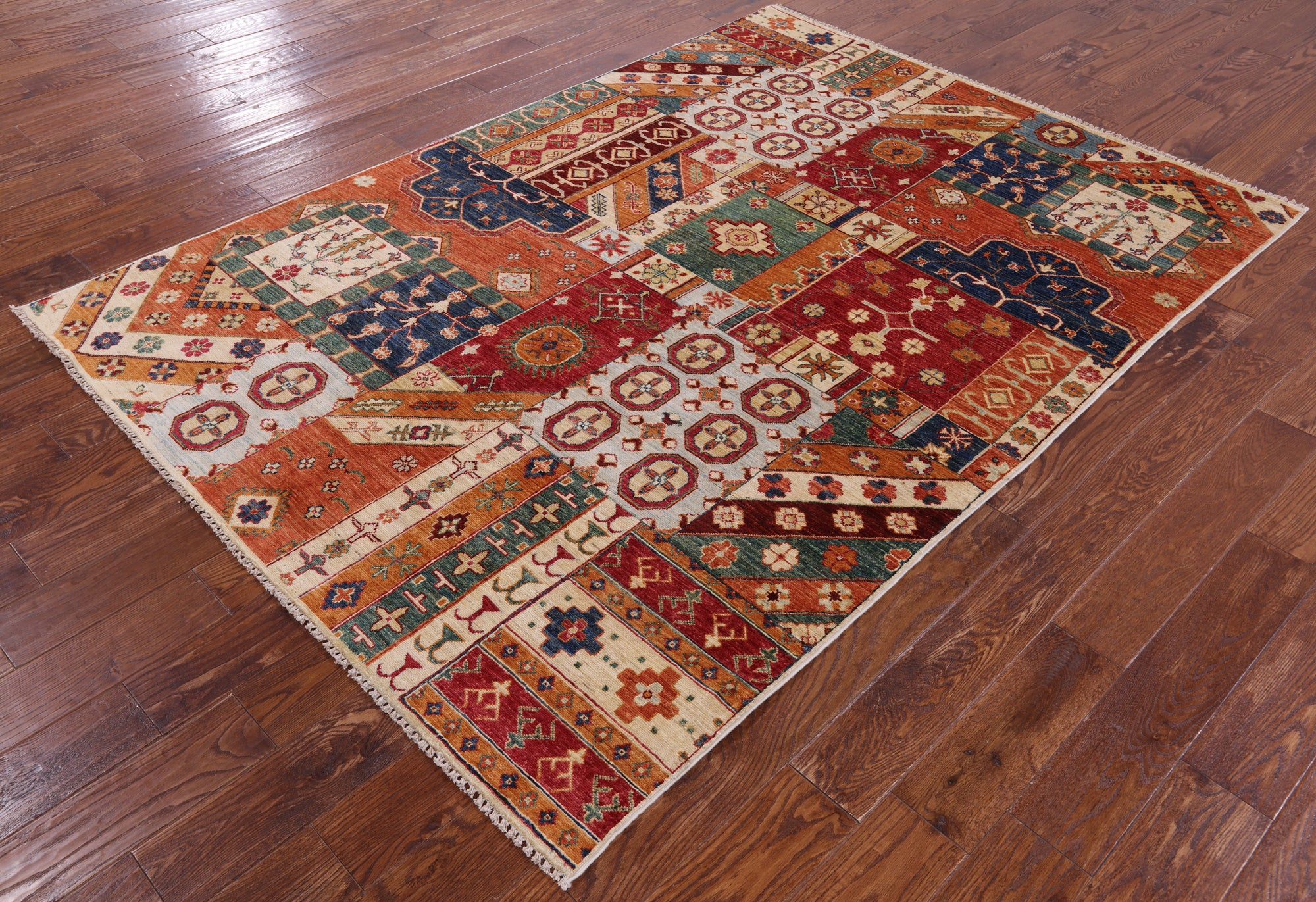 Super Kazak Handmade Wool Rug - 5' 6" X 7' 9" - Golden Nile