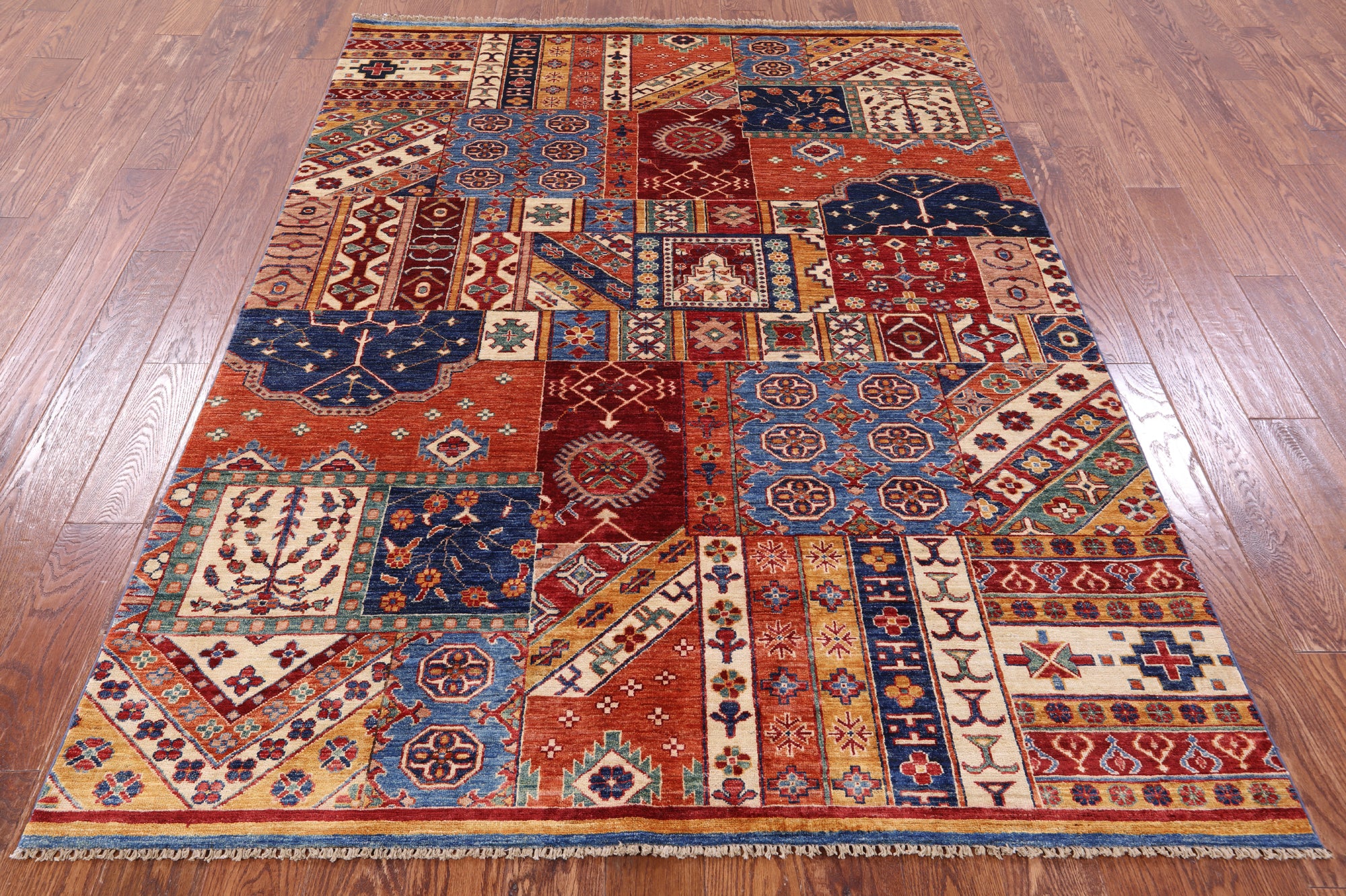 Super Kazak Handmade Wool Rug - 5' 6" X 7' 6" - Golden Nile