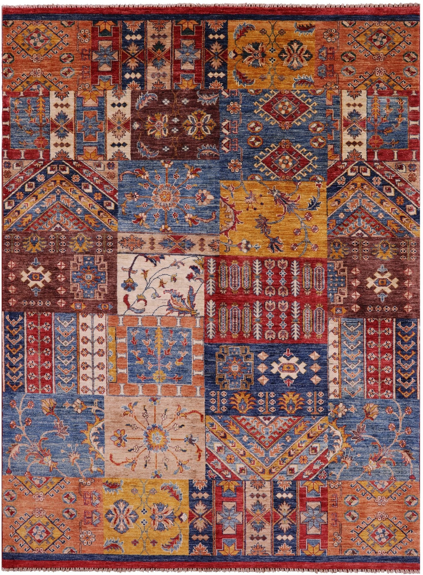 Super Kazak Handmade Wool Rug - 6' 0" X 8' 0" - Golden Nile