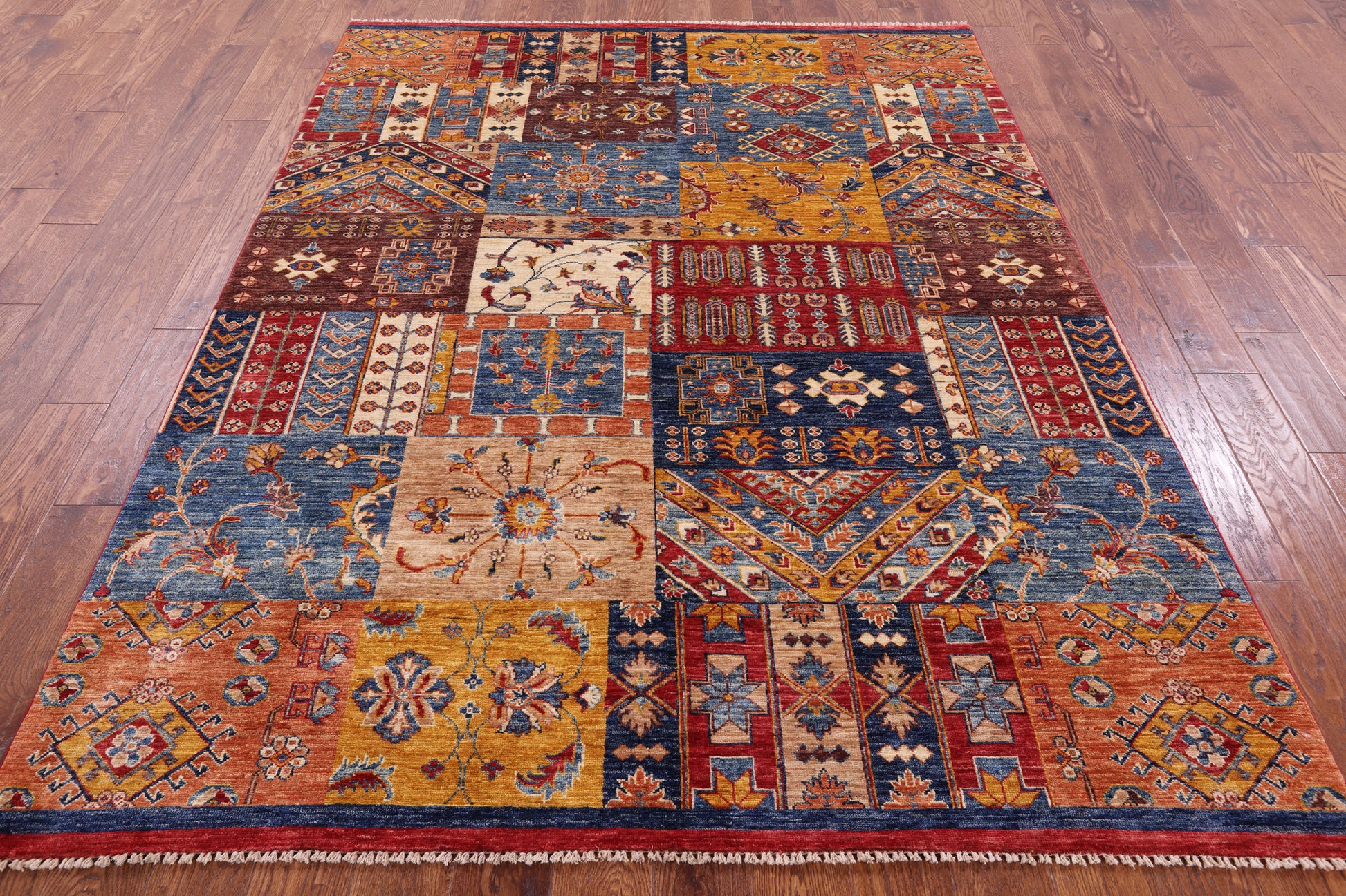 Super Kazak Handmade Wool Rug - 6' 0" X 8' 0" - Golden Nile