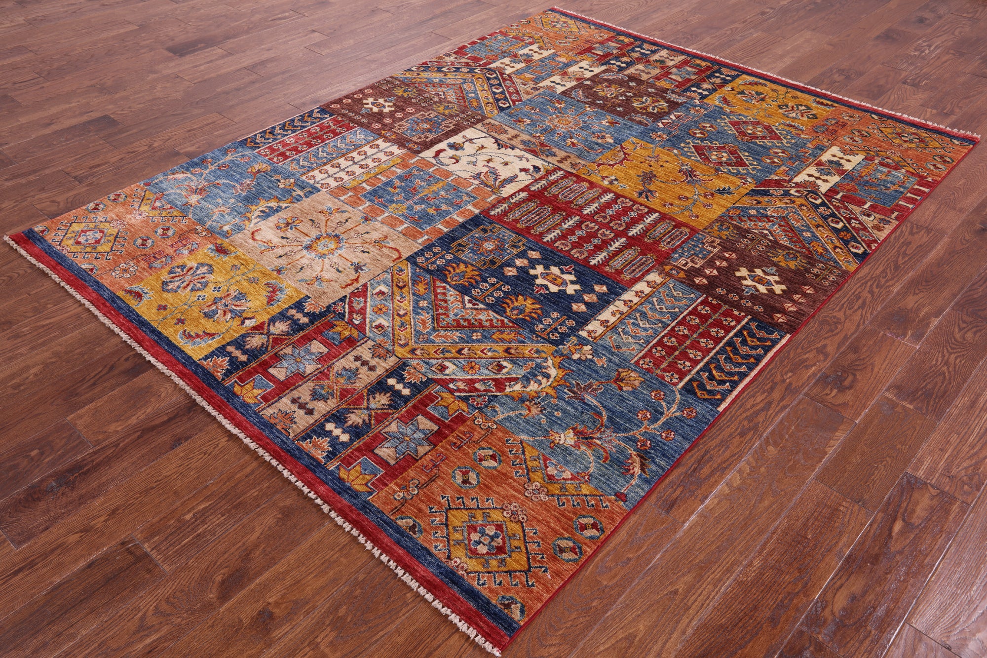Super Kazak Handmade Wool Rug - 6' 0" X 8' 0" - Golden Nile