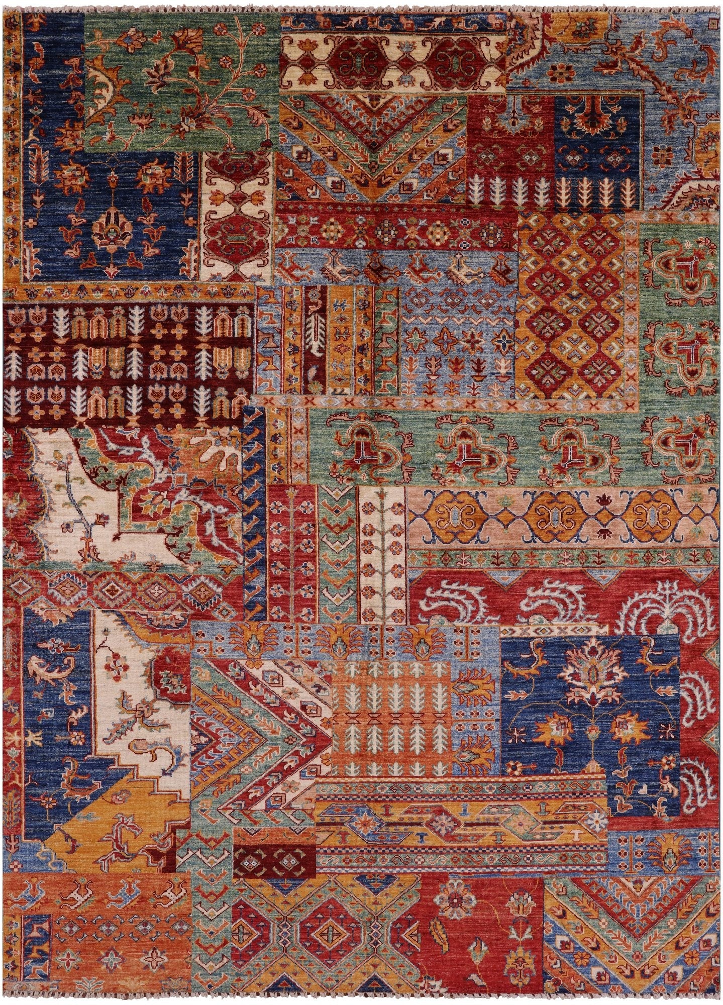 Super Kazak Hand Knotted Wool Rug - 5' 8" X 7' 9" - Golden Nile