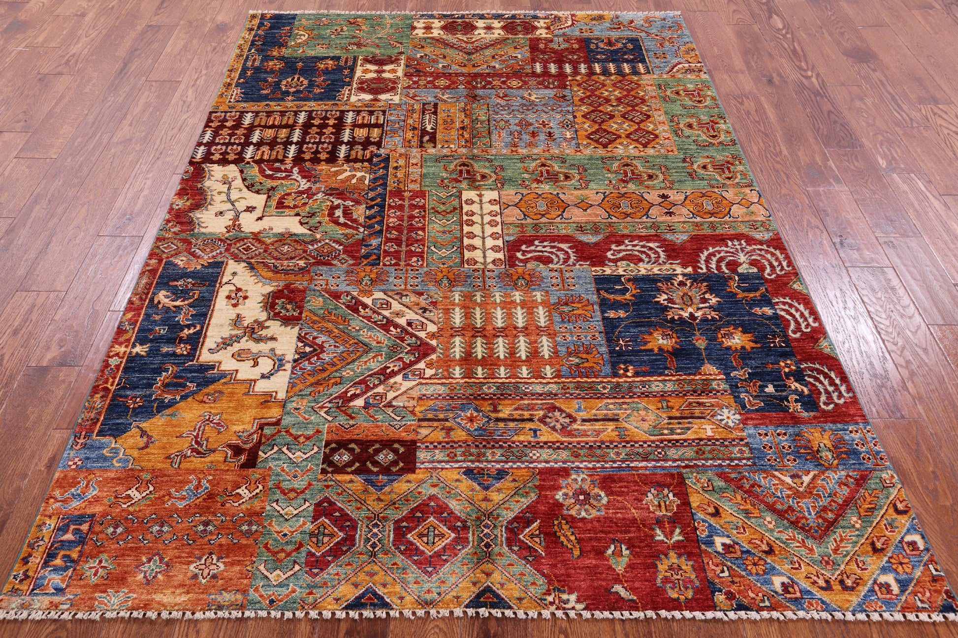 Super Kazak Hand Knotted Wool Rug - 5' 8" X 7' 9" - Golden Nile