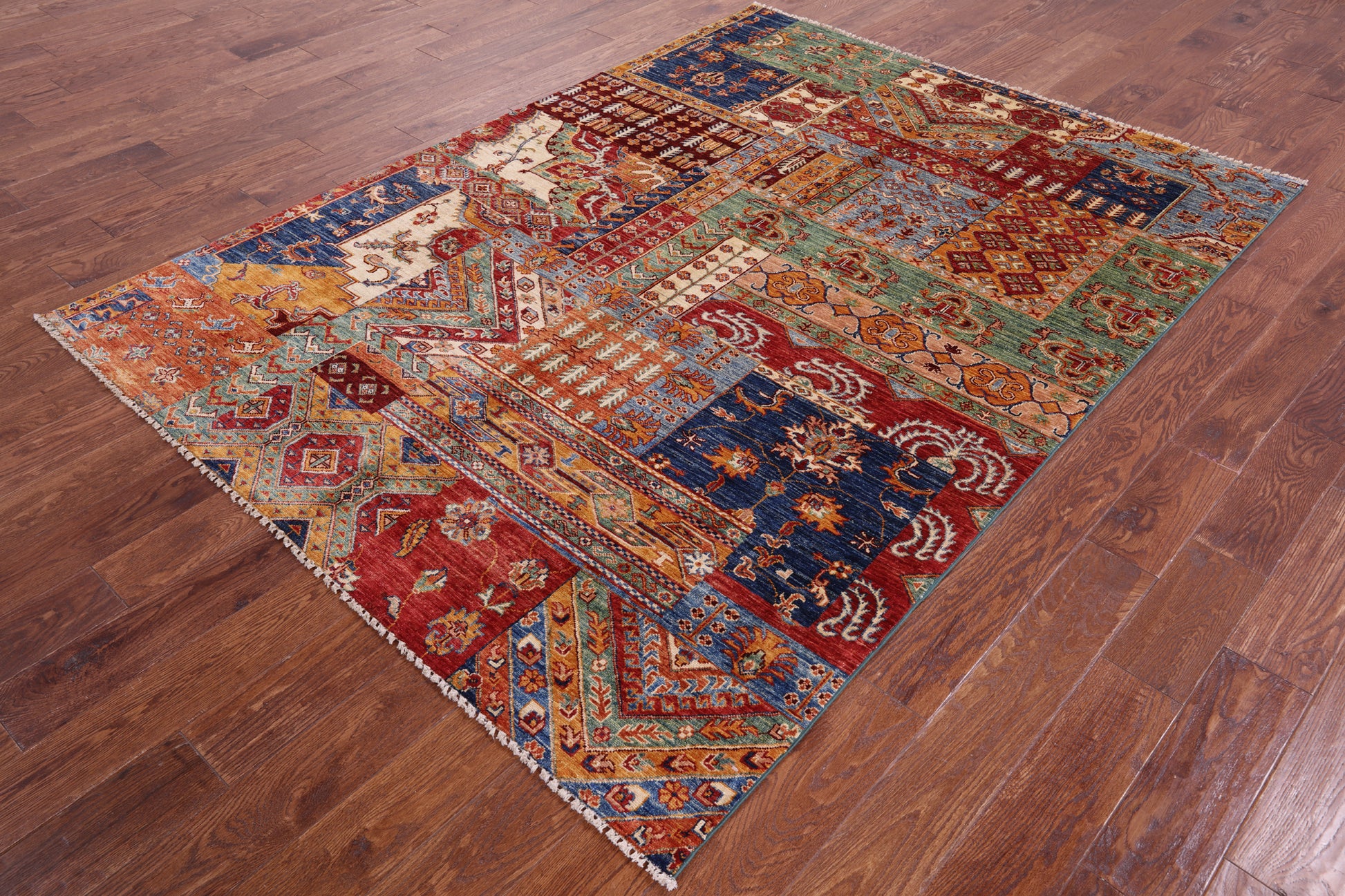 Super Kazak Hand Knotted Wool Rug - 5' 8" X 7' 9" - Golden Nile