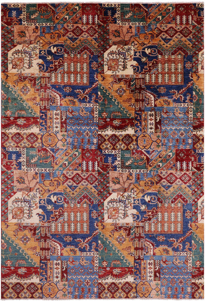 Super Kazak Handmade Wool Rug - 5' 5" X 8' 0" - Golden Nile