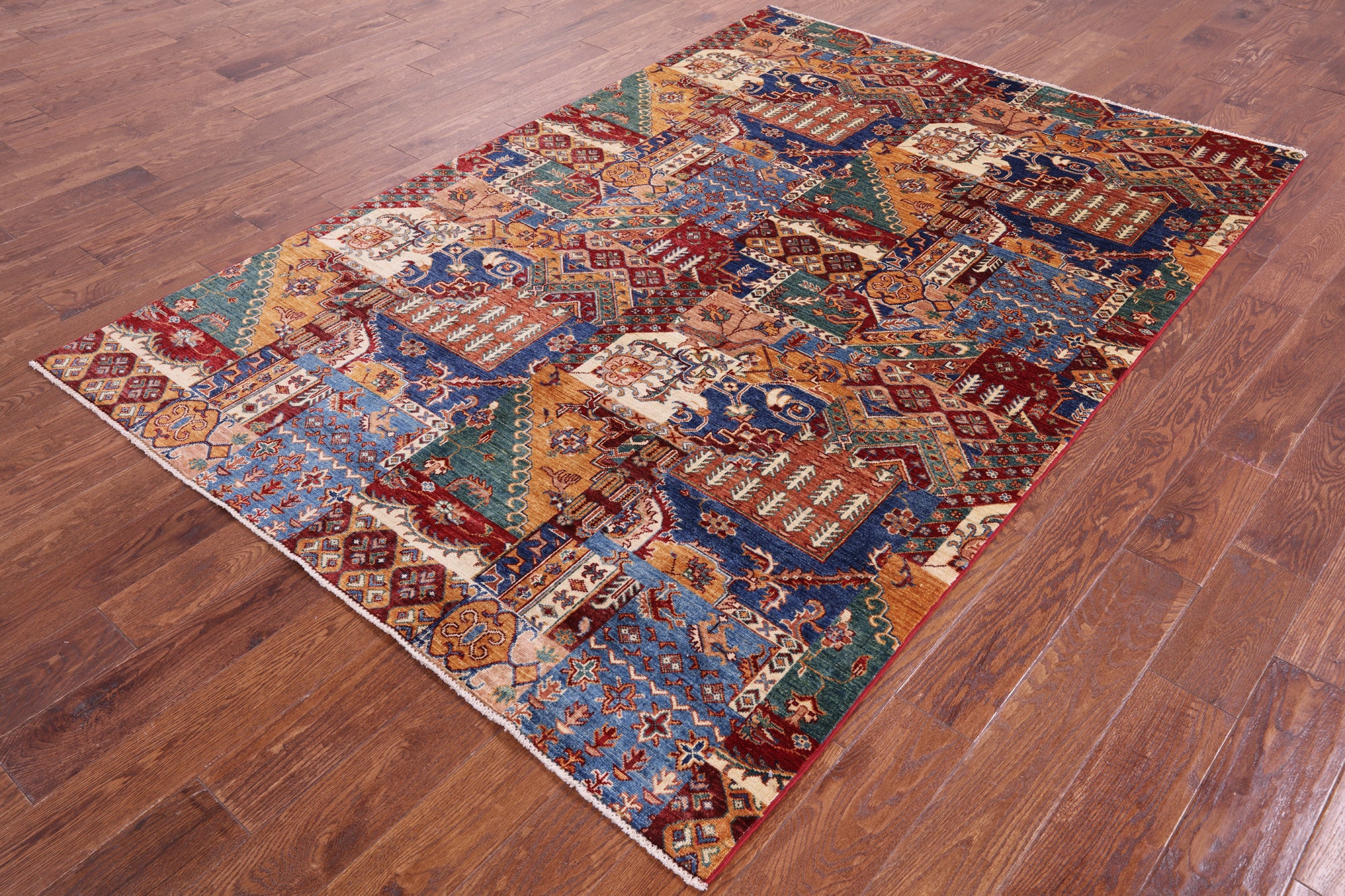Super Kazak Handmade Wool Rug - 5' 5" X 8' 0" - Golden Nile