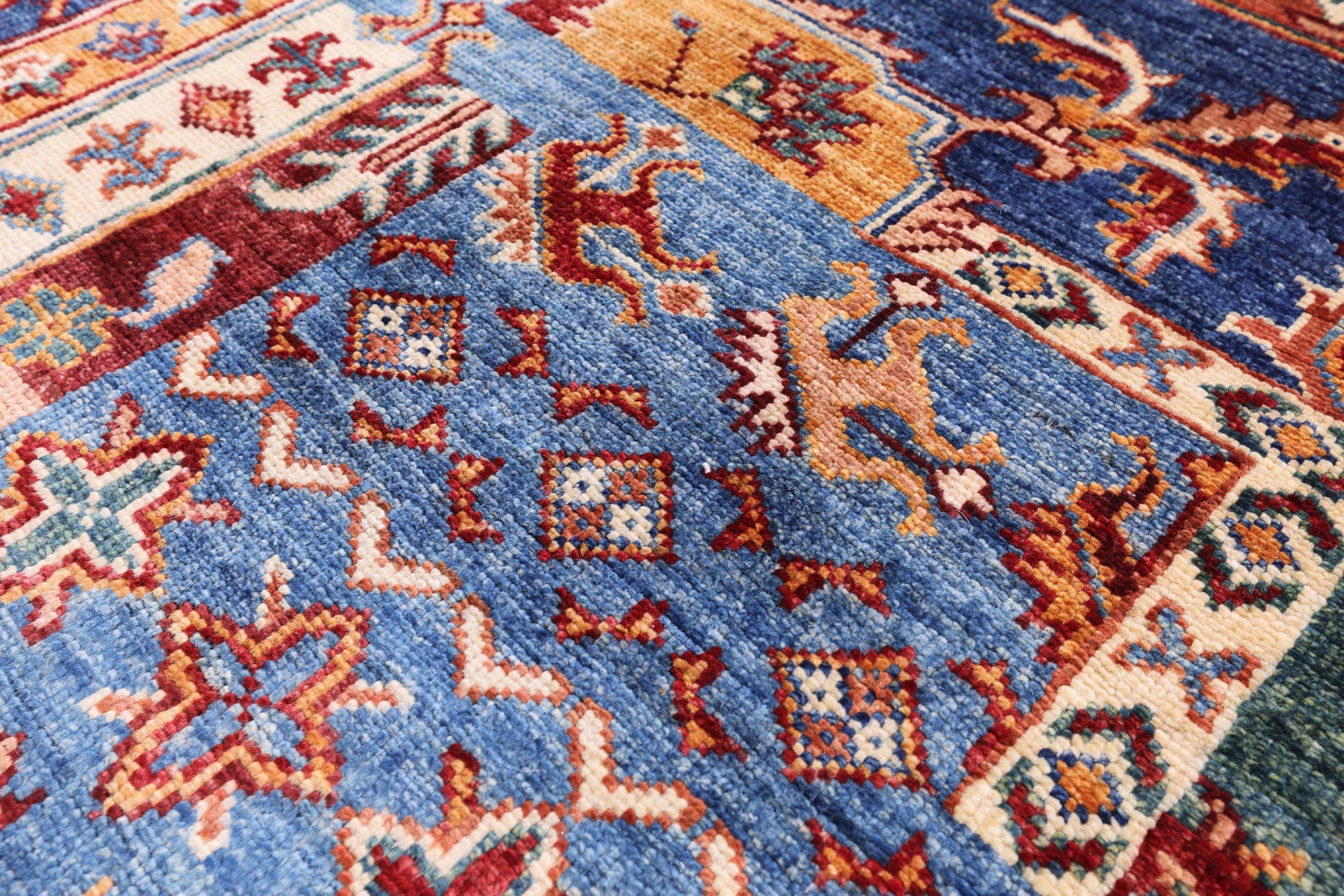 Super Kazak Handmade Wool Rug - 5' 5" X 8' 0" - Golden Nile