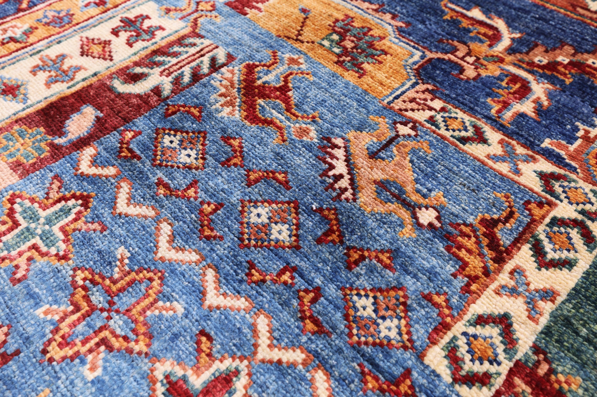 Super Kazak Handmade Wool Rug - 5' 5" X 8' 0" - Golden Nile