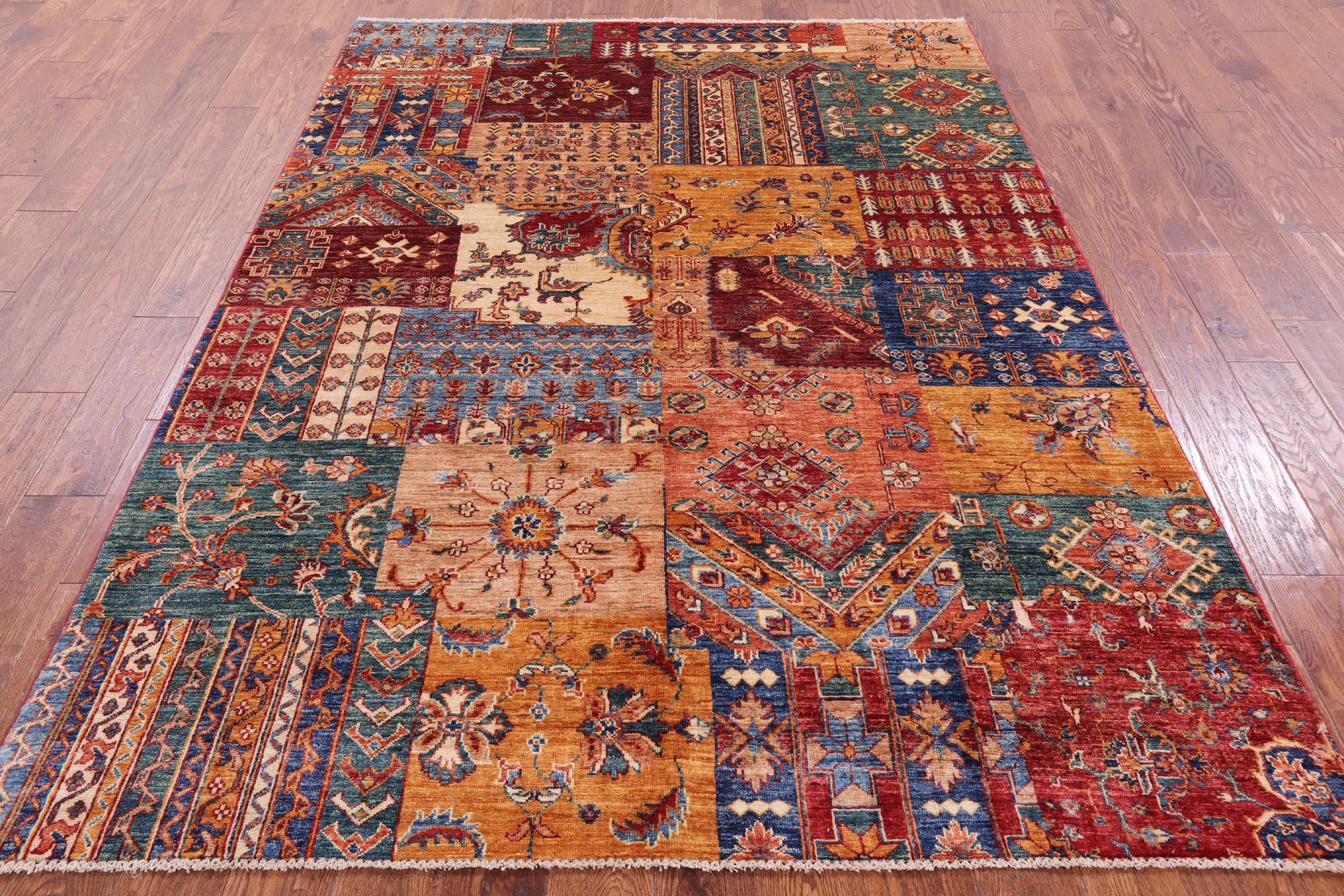 Super Kazak Hand Knotted Wool Rug - 5' 8" X 7' 8" - Golden Nile