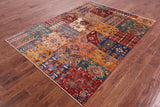 Super Kazak Hand Knotted Wool Rug - 5' 8" X 7' 8" - Golden Nile