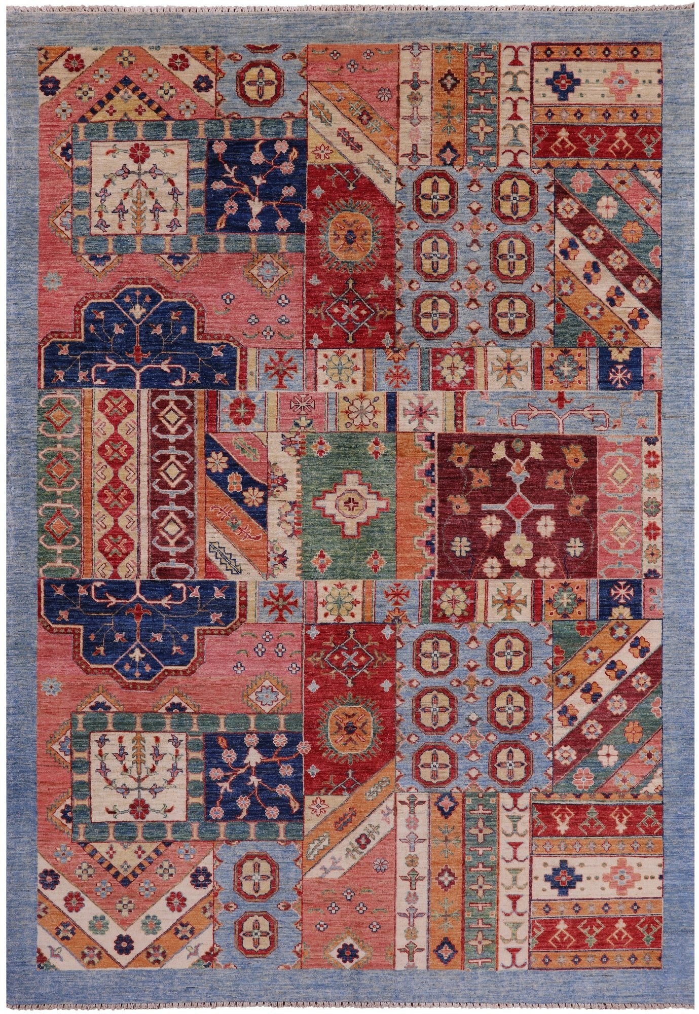 Super Kazak Hand Knotted Wool Rug - 6' 0" X 8' 8" - Golden Nile