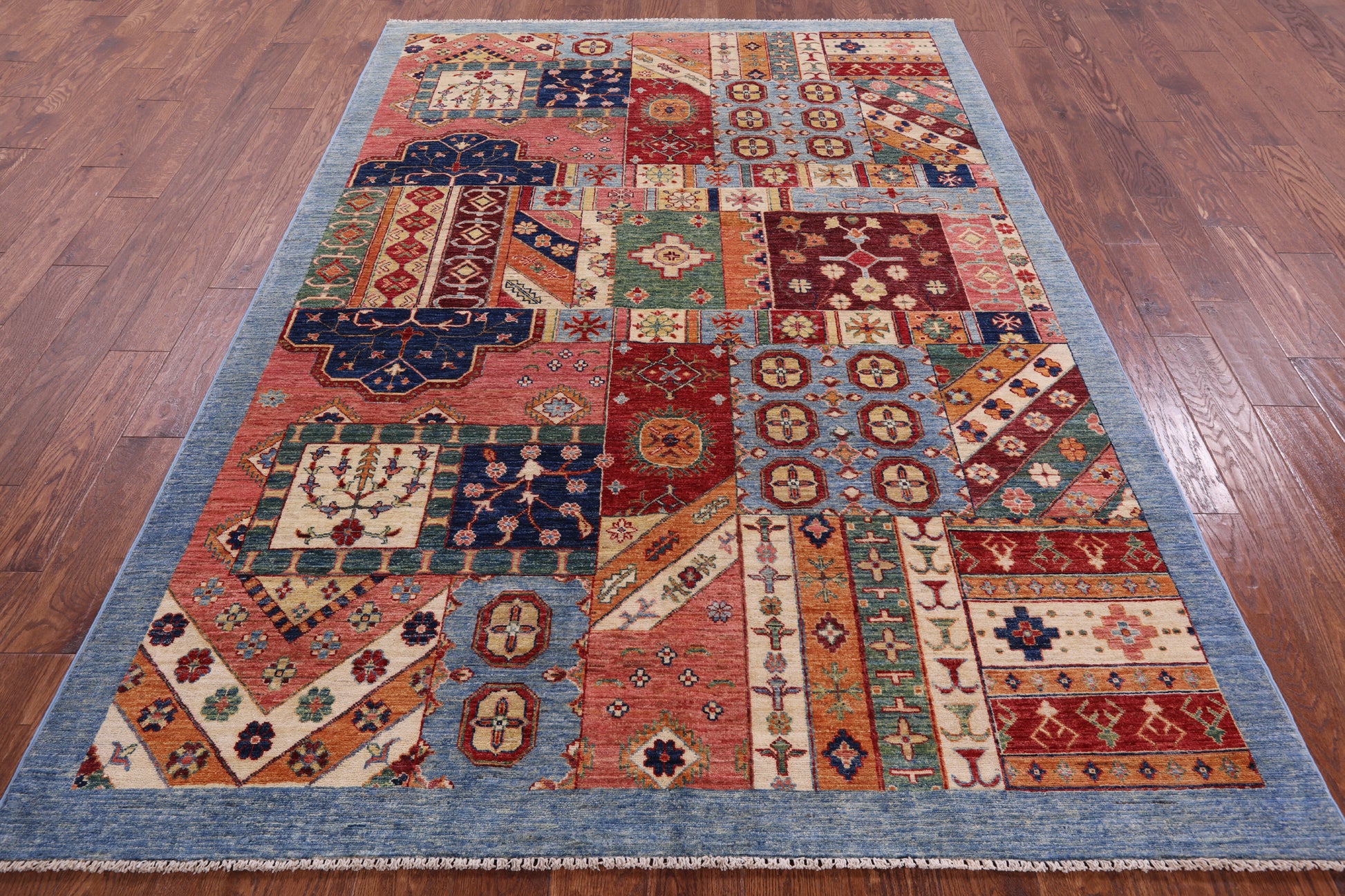 Super Kazak Hand Knotted Wool Rug - 6' 0" X 8' 8" - Golden Nile