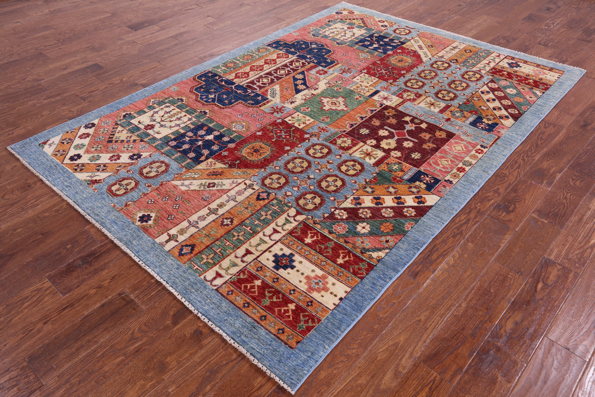 Super Kazak Hand Knotted Wool Rug - 6' 0" X 8' 8" - Golden Nile