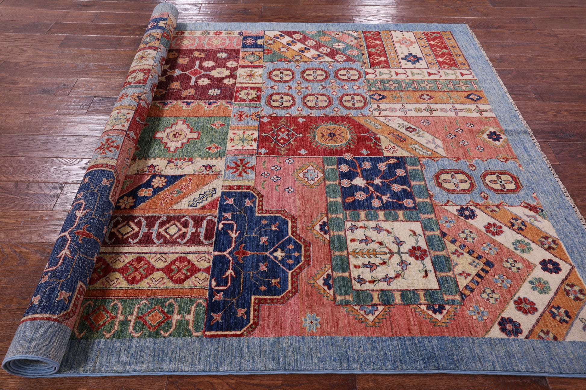 Super Kazak Hand Knotted Wool Rug - 6' 0" X 8' 8" - Golden Nile