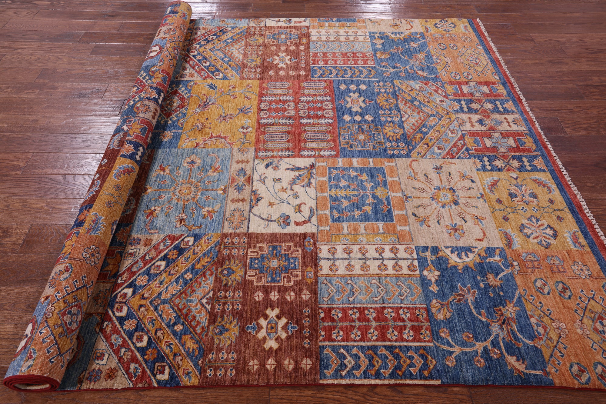 Super Kazak Handmade Wool Rug - 7' 0" X 9' 9" - Golden Nile