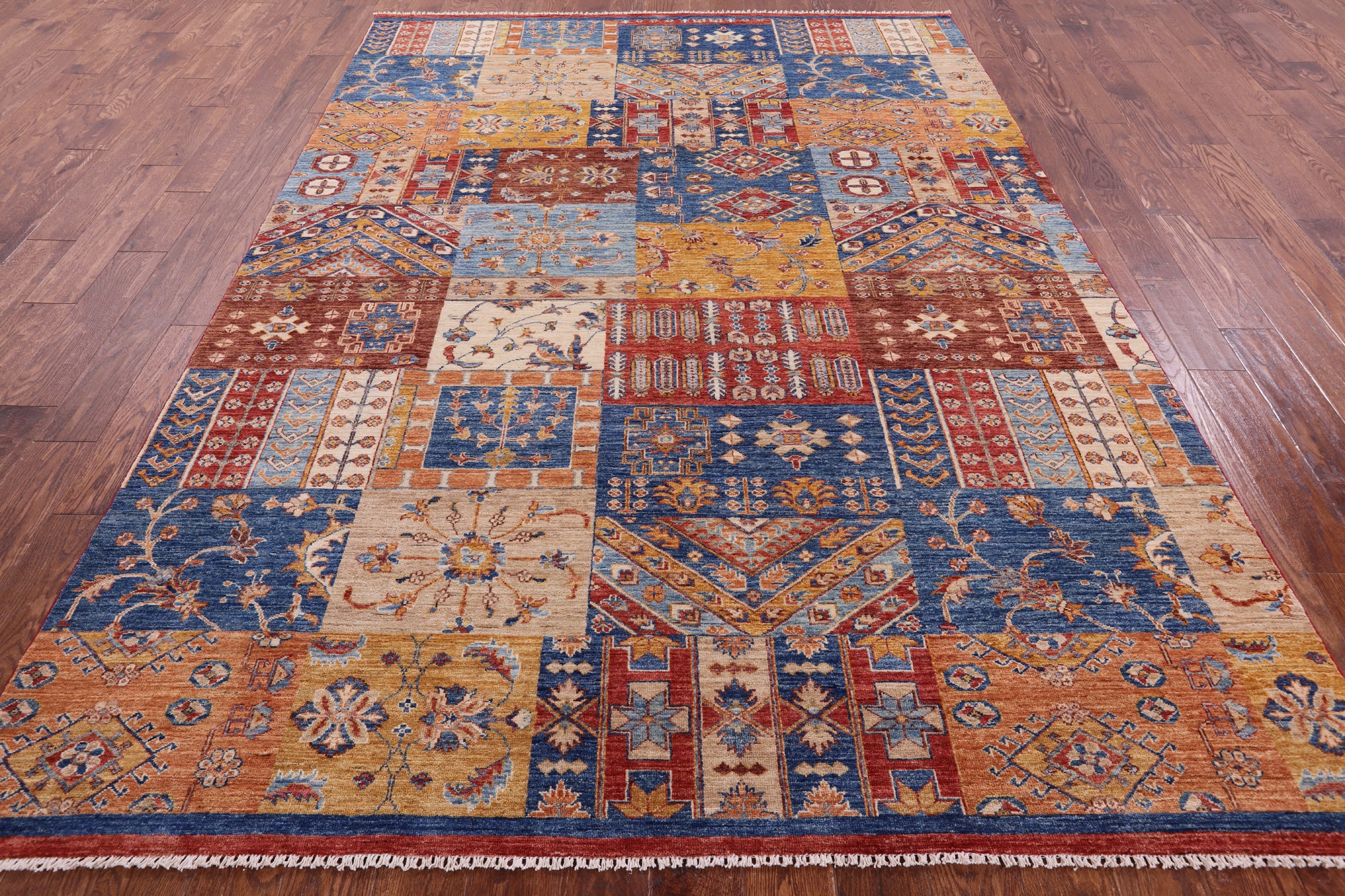 Super Kazak Handmade Wool Rug - 7' 0" X 9' 9" - Golden Nile