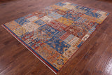 Super Kazak Handmade Wool Rug - 7' 0" X 9' 9" - Golden Nile