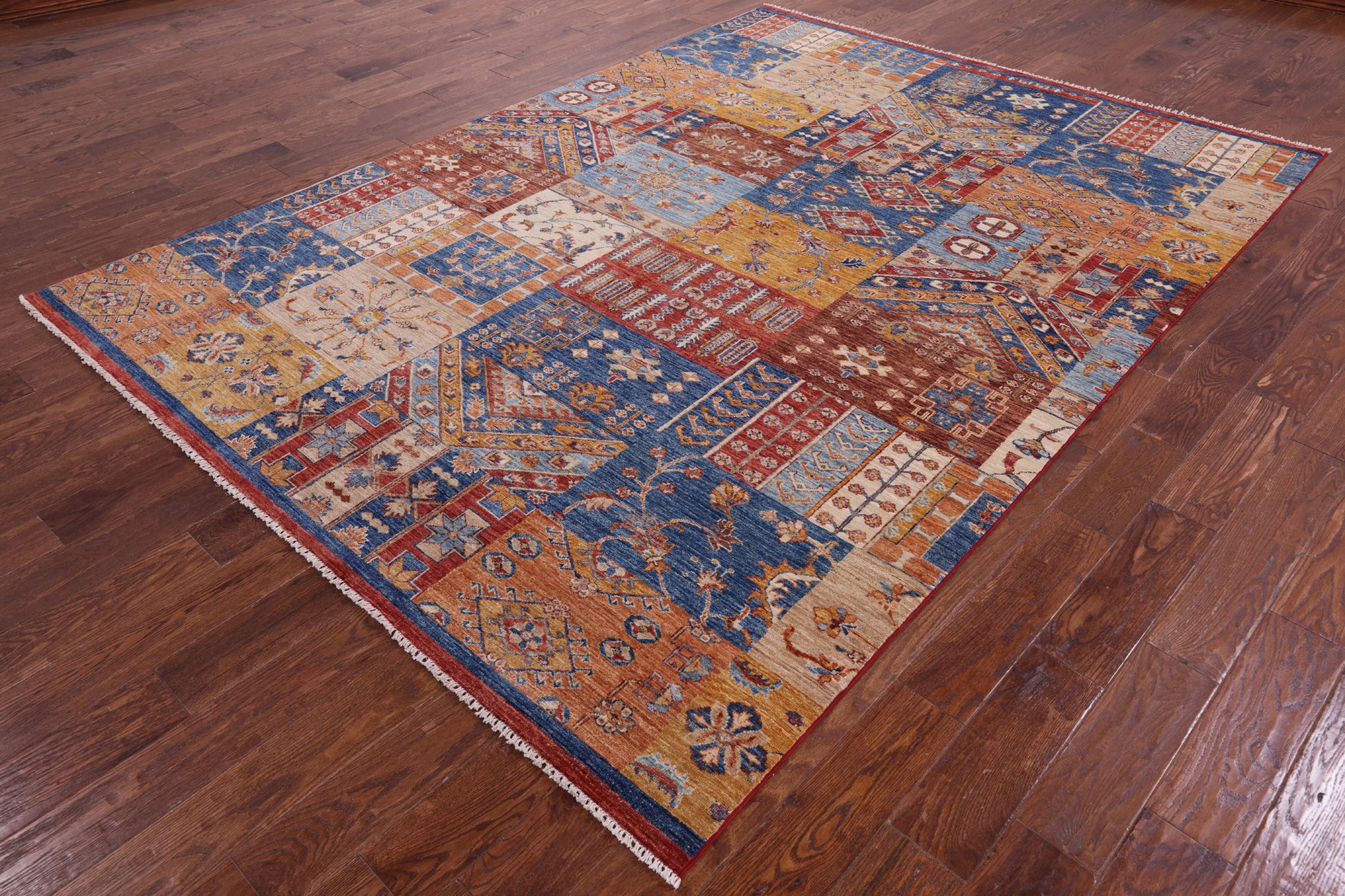 Super Kazak Handmade Wool Rug - 7' 0" X 9' 9" - Golden Nile