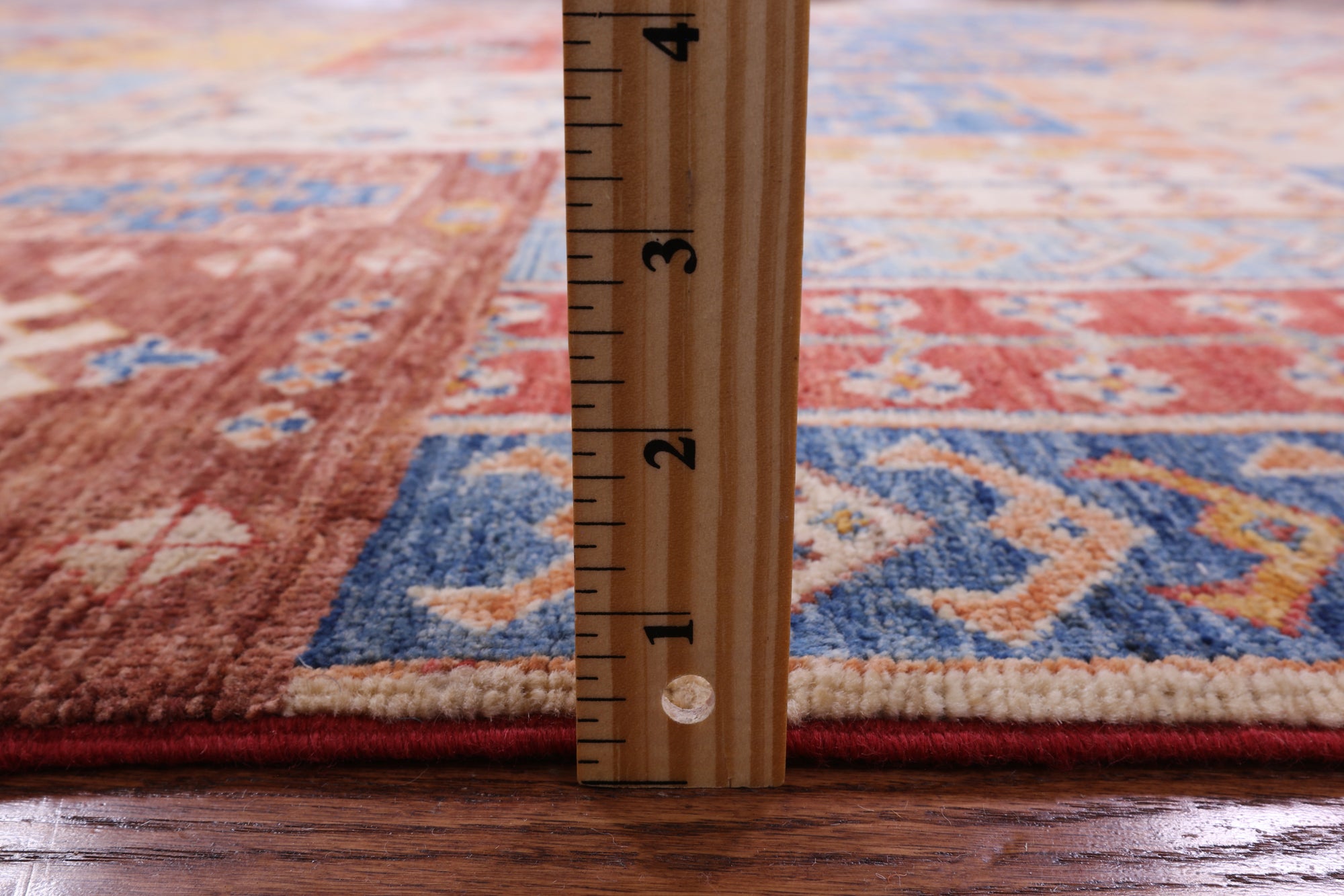 Super Kazak Handmade Wool Rug - 7' 0" X 9' 9" - Golden Nile