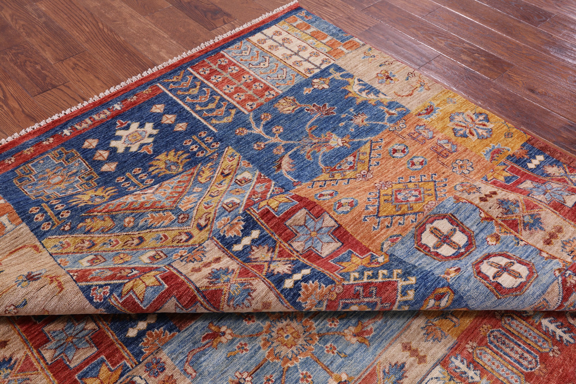 Super Kazak Handmade Wool Rug - 7' 0" X 9' 9" - Golden Nile