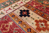 Super Kazak Hand Knotted Wool Rug - 5' 5" X 8' 3" - Golden Nile